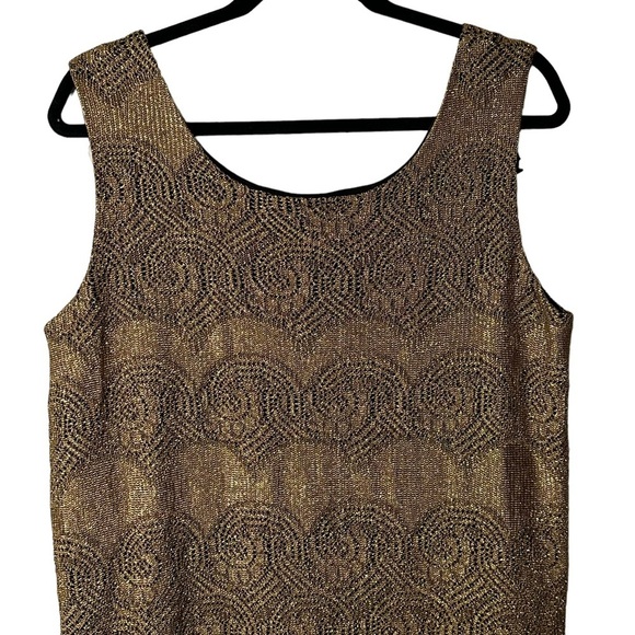 SL Fashions Vintage Flapper Dress Gold Black Fringe‎ Size 16W #696070 - Picture 6 of 9